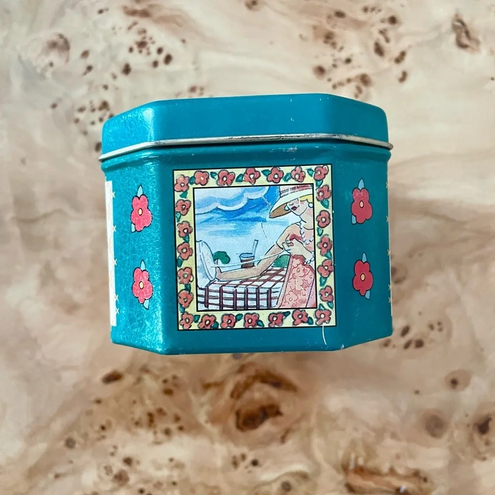 set of 2 Vintage Decorative Tins sewing room singer sewing storage organization